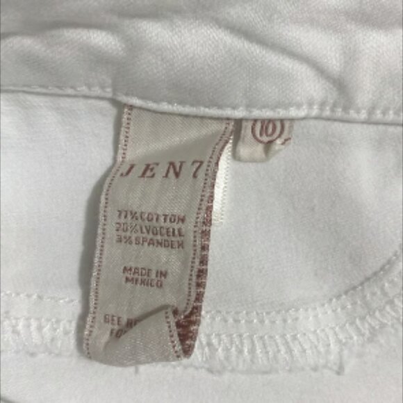 NWOT JEN7 by 7 for All Mankind Women's Slim Straight White Jean Pants Size 10 - Picture 7 of 7